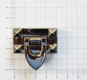 Замок для сумки. Никель 41х23 мм